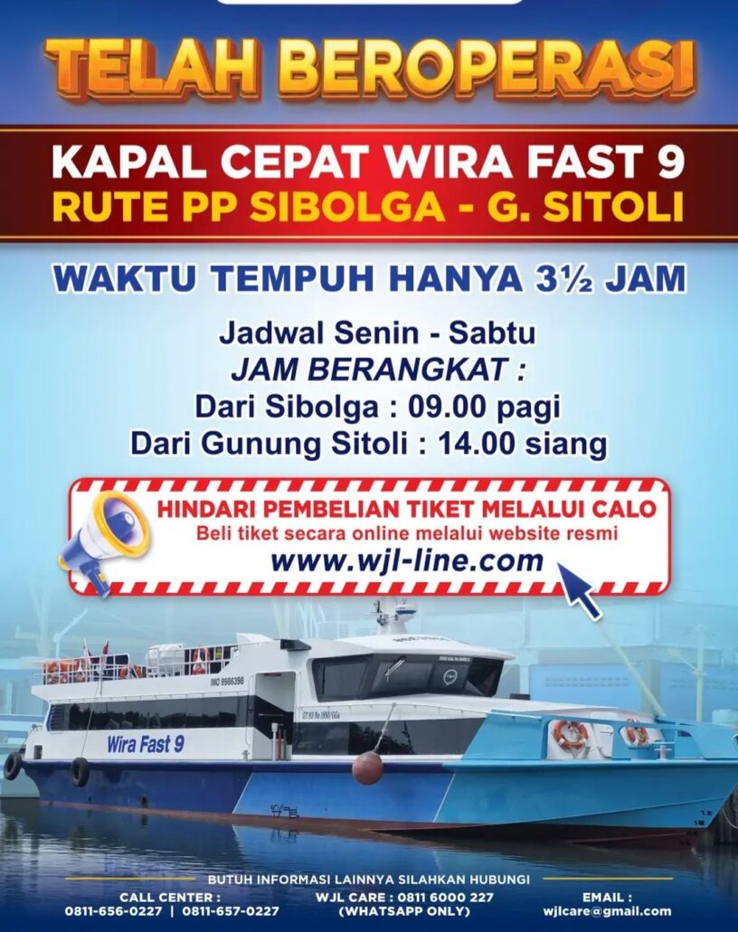 Jadwal Kapal Cepat Sibolga ke Nias