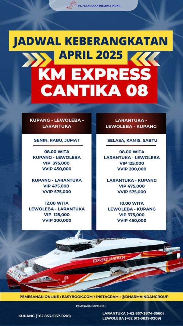 Jadwal keberangkatan Kapal KM Express Cantika 08