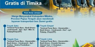 Trayek Bus Damri Gratis di Timika